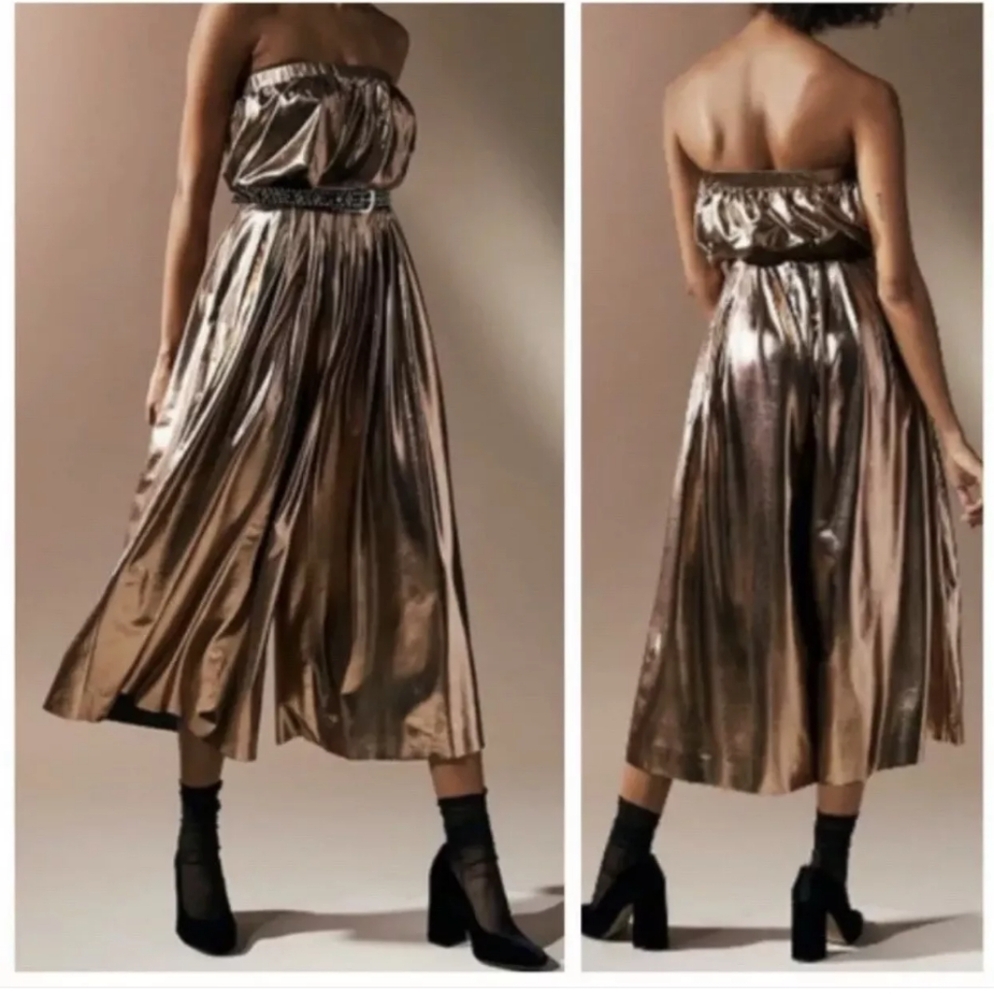 Metallic Strapless Jumpsuit